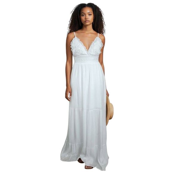 Revamped White Maxi Dress Sz.L NWT - Picture 1 of 9